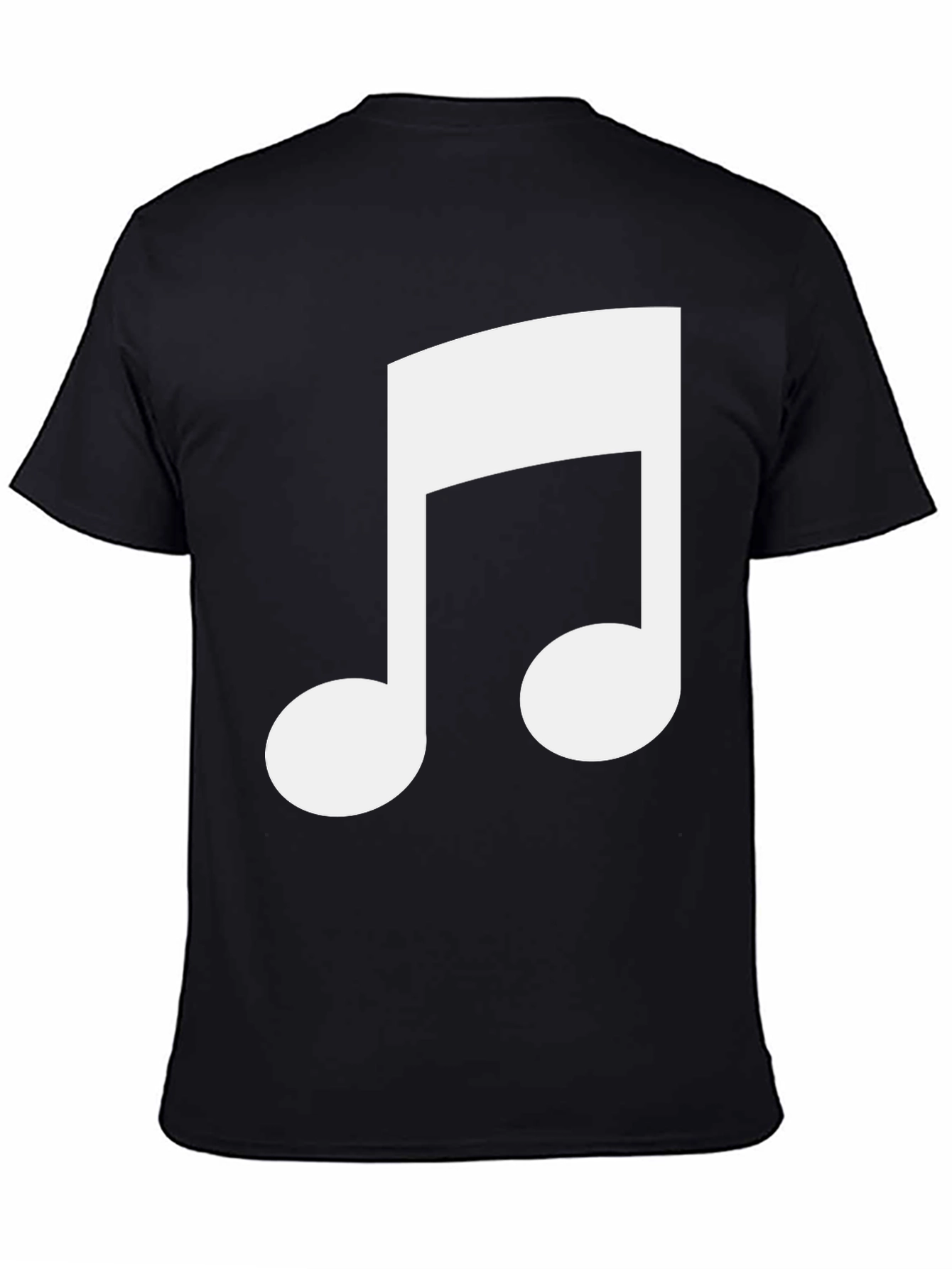 Black T-Shirt with White Musical Note Design