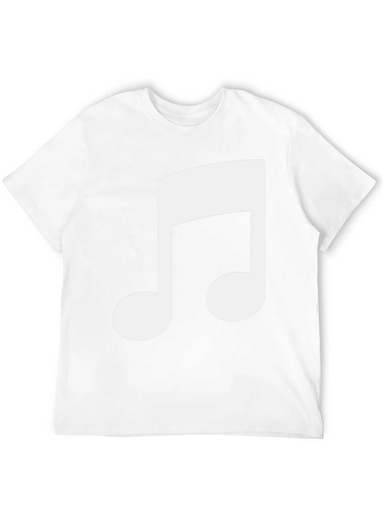 Black T-Shirt with White Musical Note Design