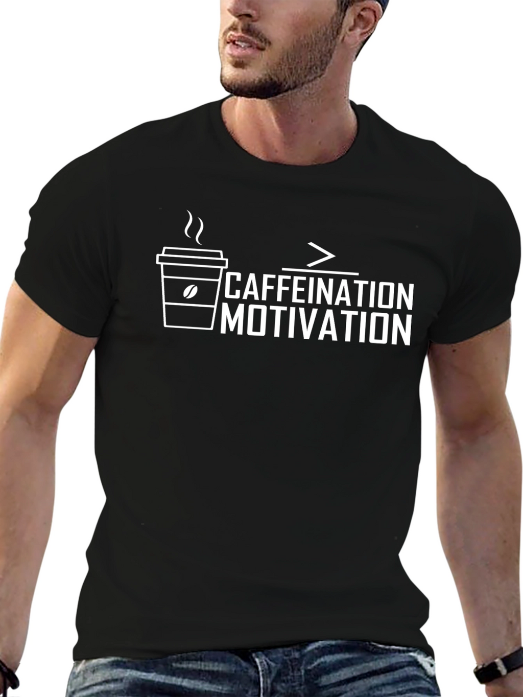 Caffeination > Motivation Graphic Tee - Black