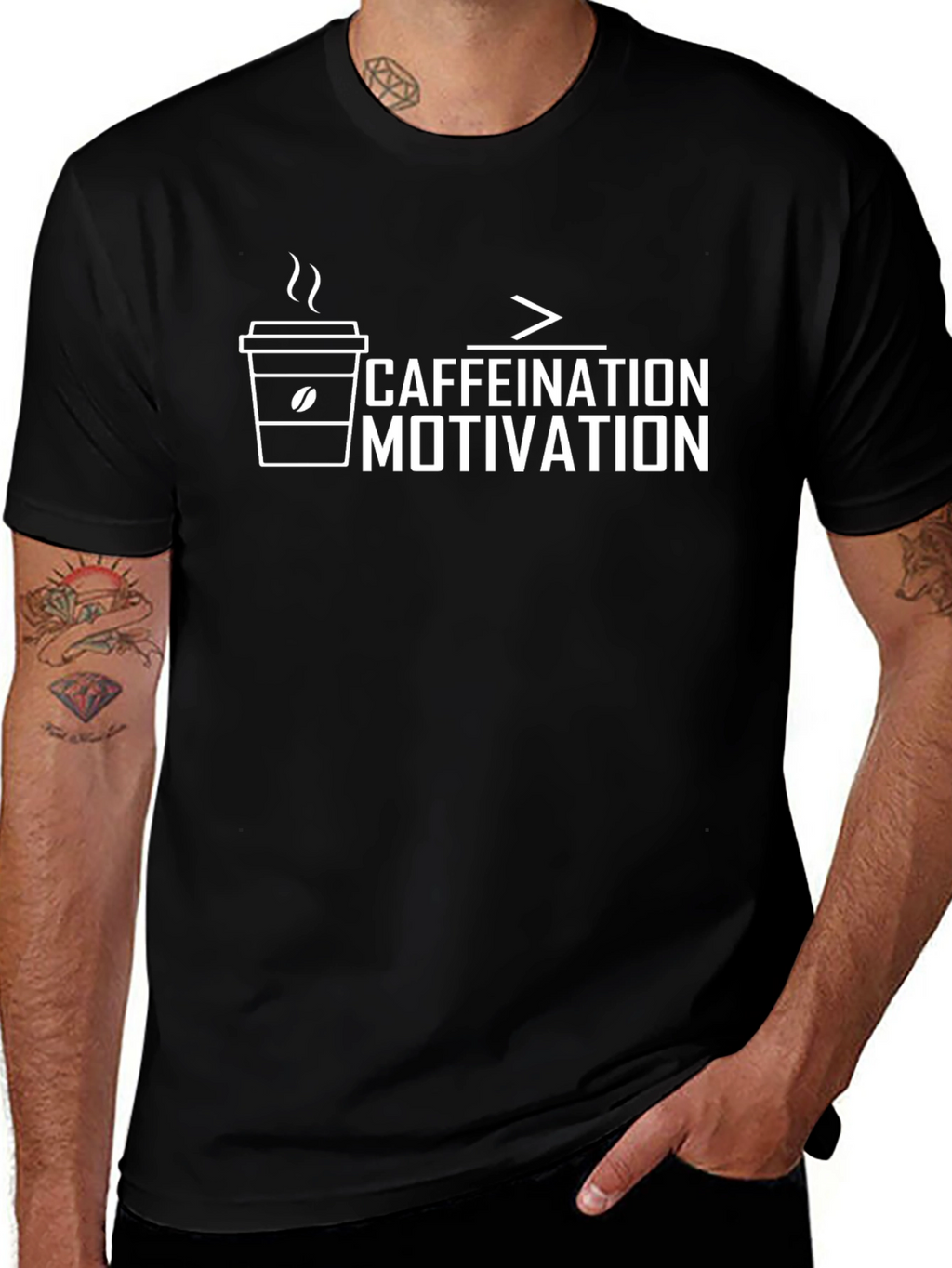 Caffeination > Motivation Graphic Tee - Black