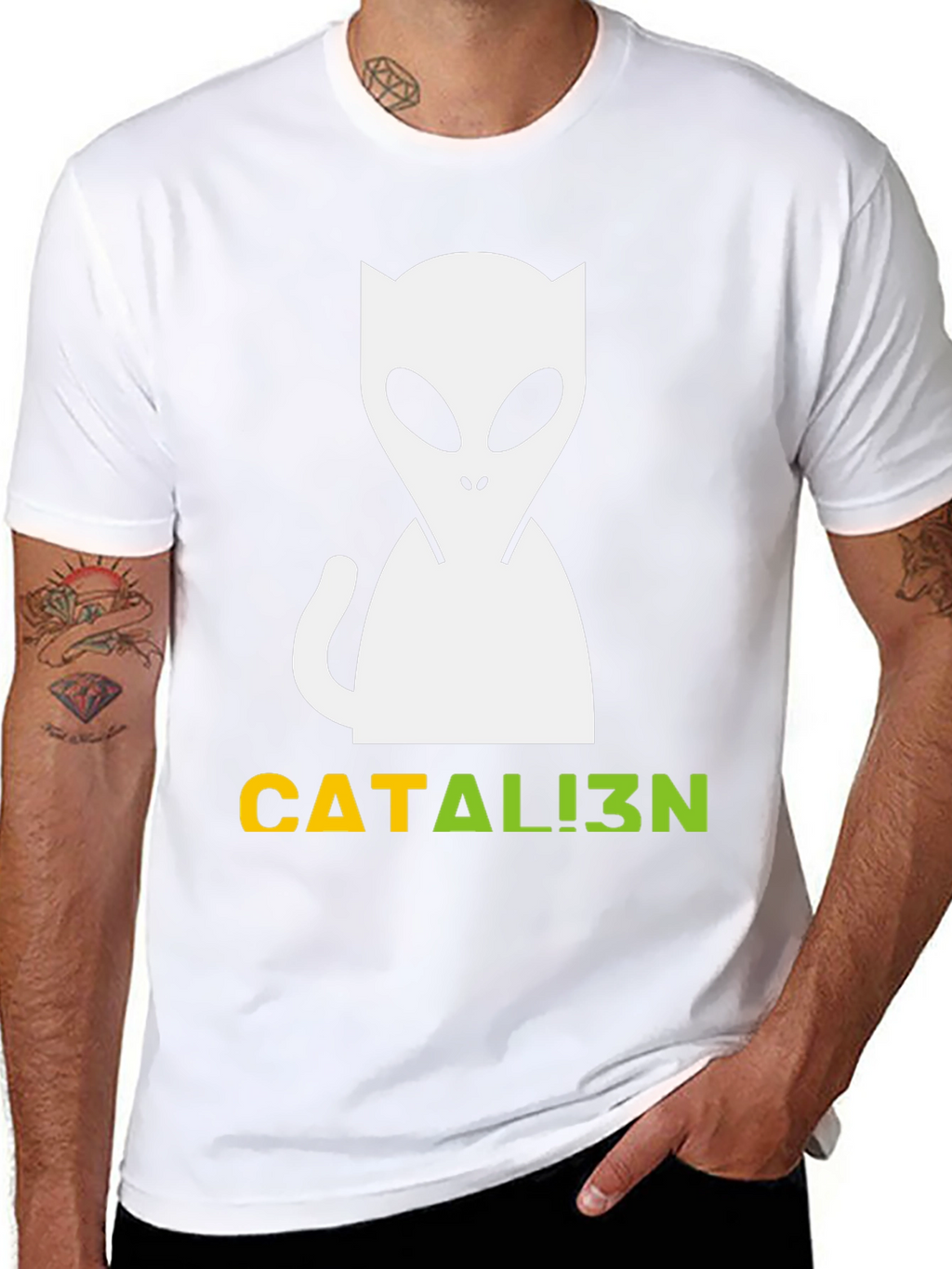Catalien T-Shirt: Cat Meets Alien Graphic Tee