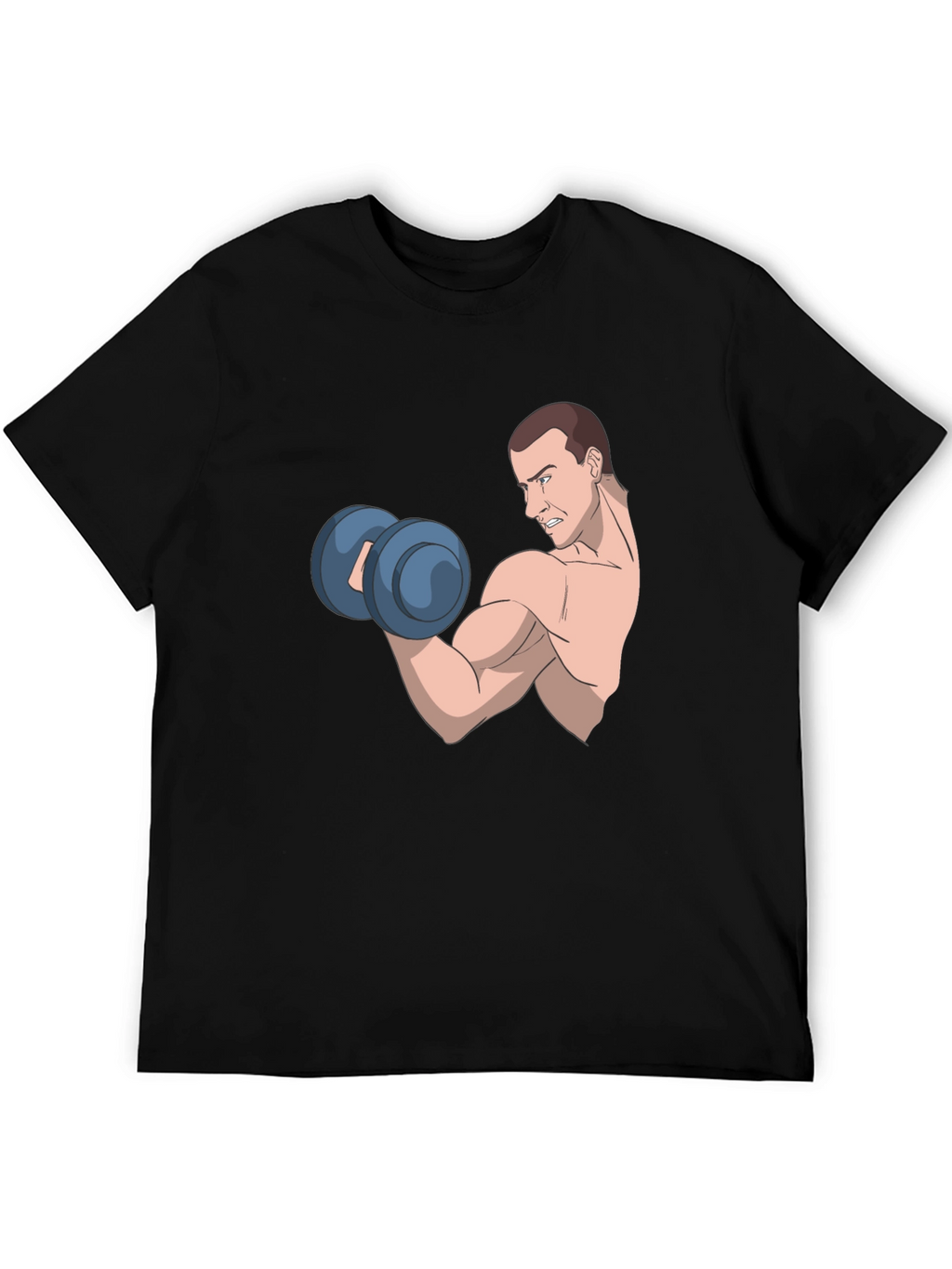Funny Cartoon Muscle Man Gym Workout T-Shirt