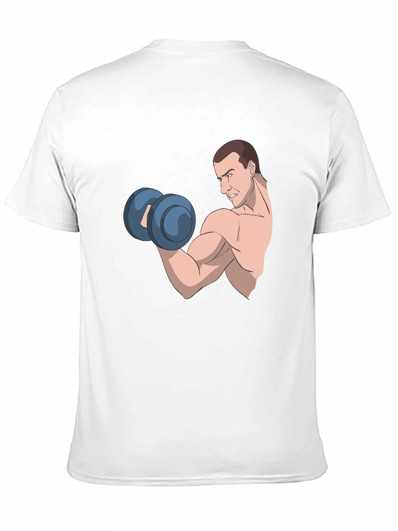 Funny Cartoon Muscle Man Gym Workout T-Shirt