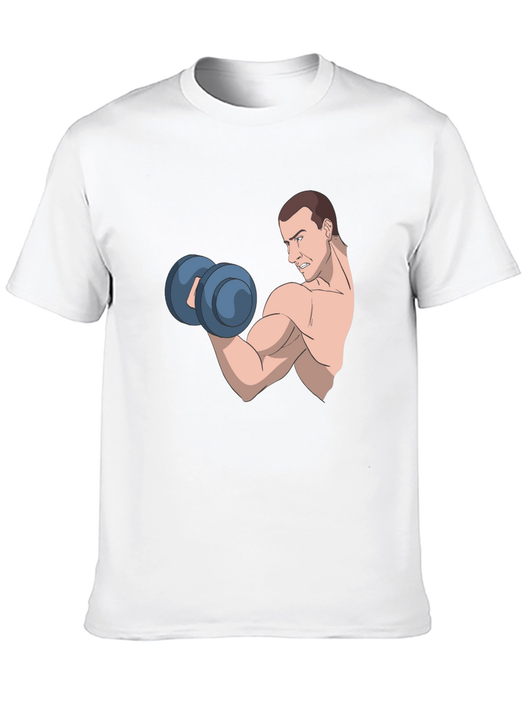 Funny Cartoon Muscle Man Gym Workout T-Shirt