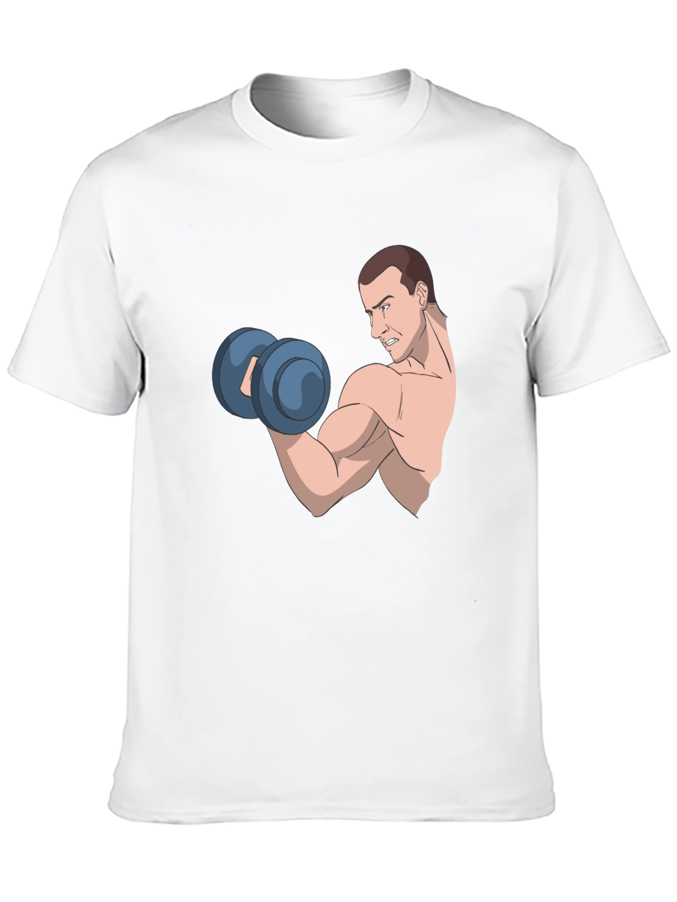 Funny Cartoon Muscle Man Gym Workout T-Shirt