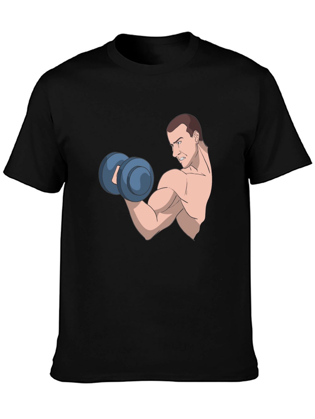 Funny Cartoon Muscle Man Gym Workout T-Shirt