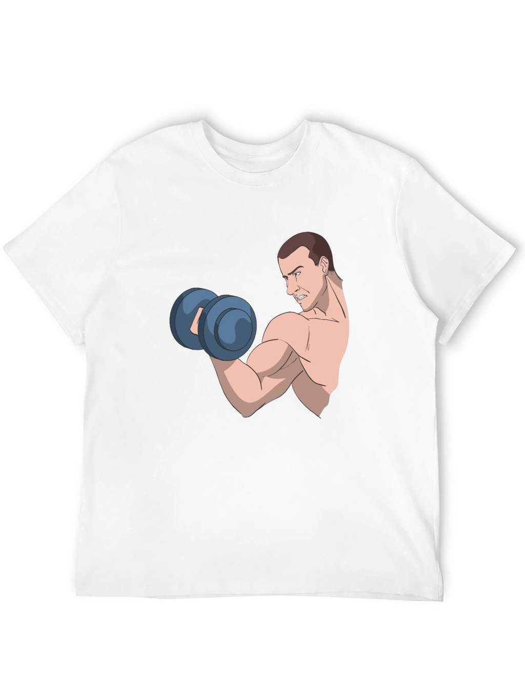 Funny Cartoon Muscle Man Gym Workout T-Shirt