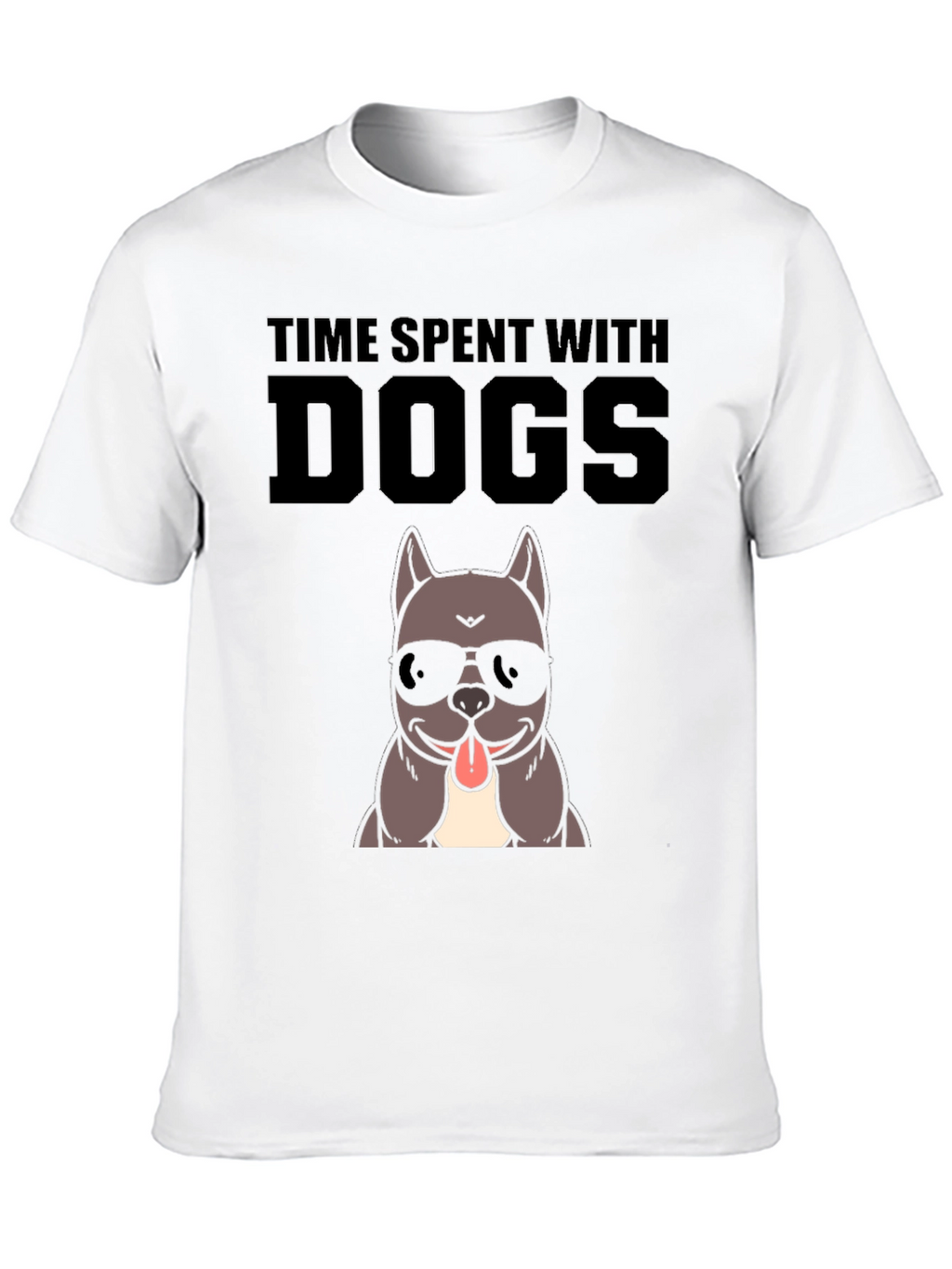 Time Spent With Dogs Black Graphic T-Shirt