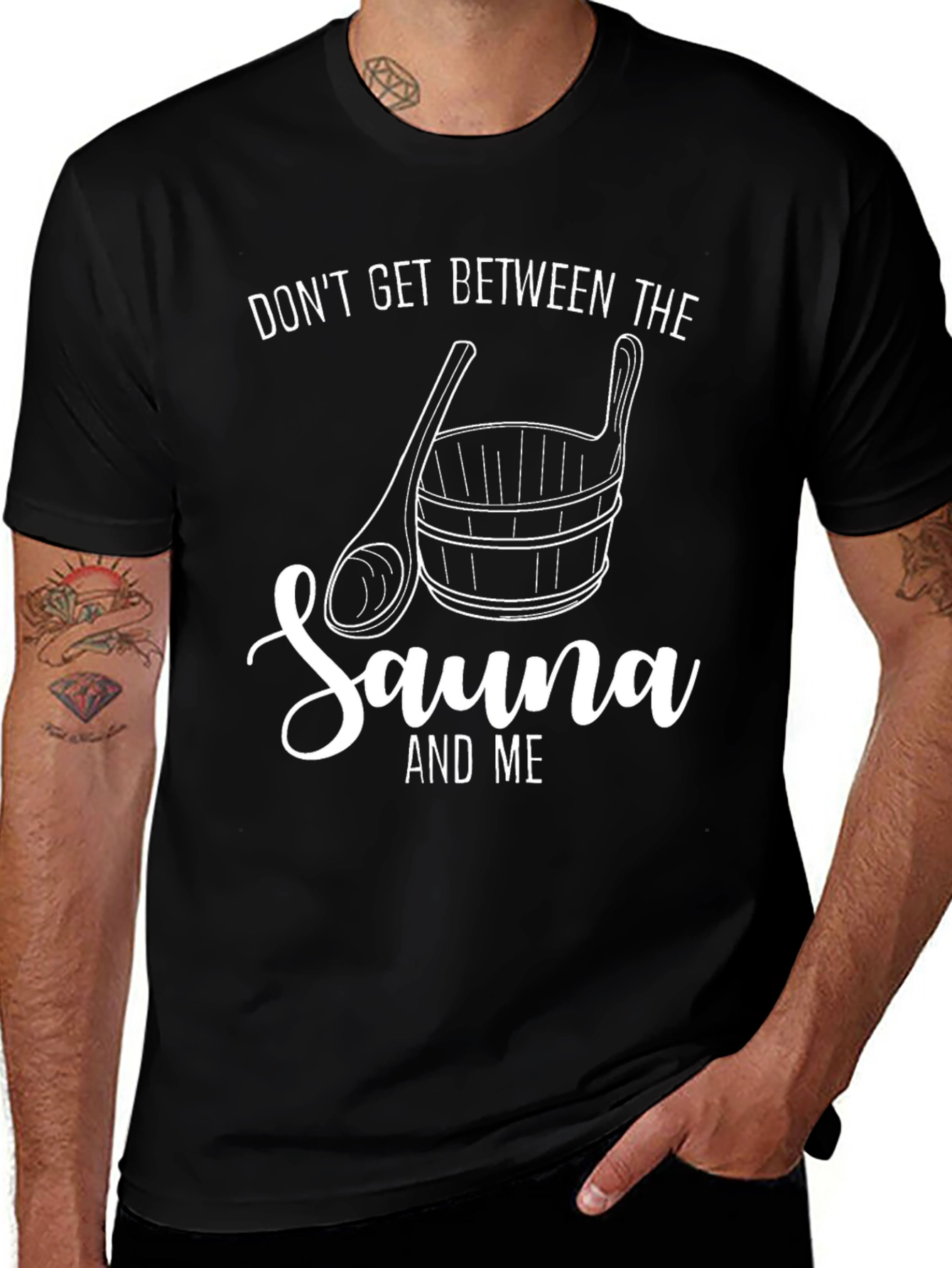 Sauna Lovers Black Graphic T-Shirt