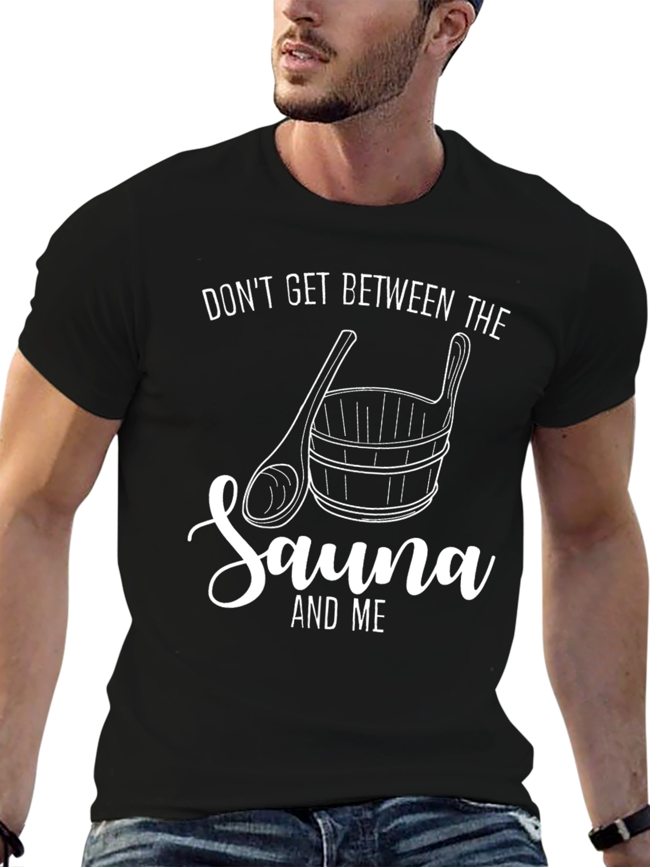 Sauna Lovers Black Graphic T-Shirt