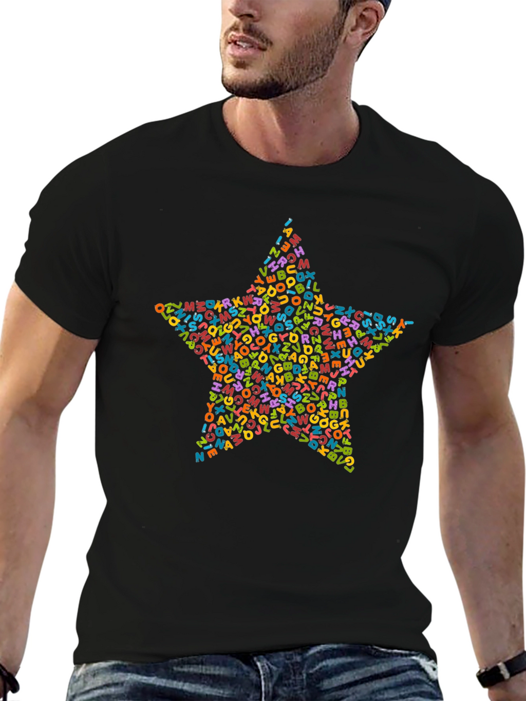 Star Typography Mens T-Shirt