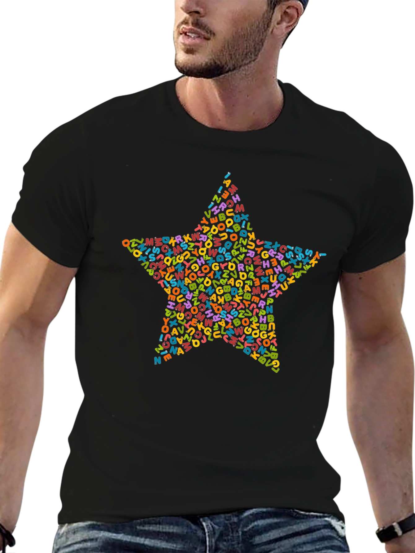 Star Typography Mens T-Shirt