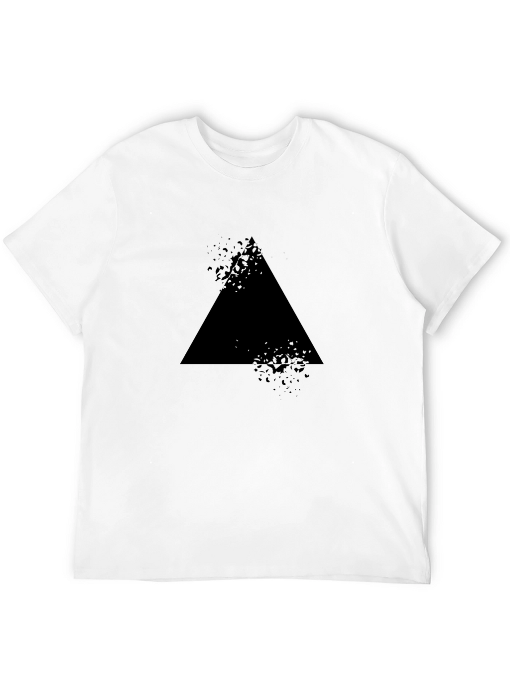 Mens Black T-Shirt with Abstract Triangle Design
