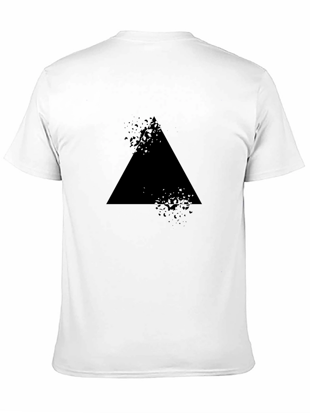 Mens Black T-Shirt with Abstract Triangle Design