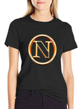 Letter N Graphic Tee - Black