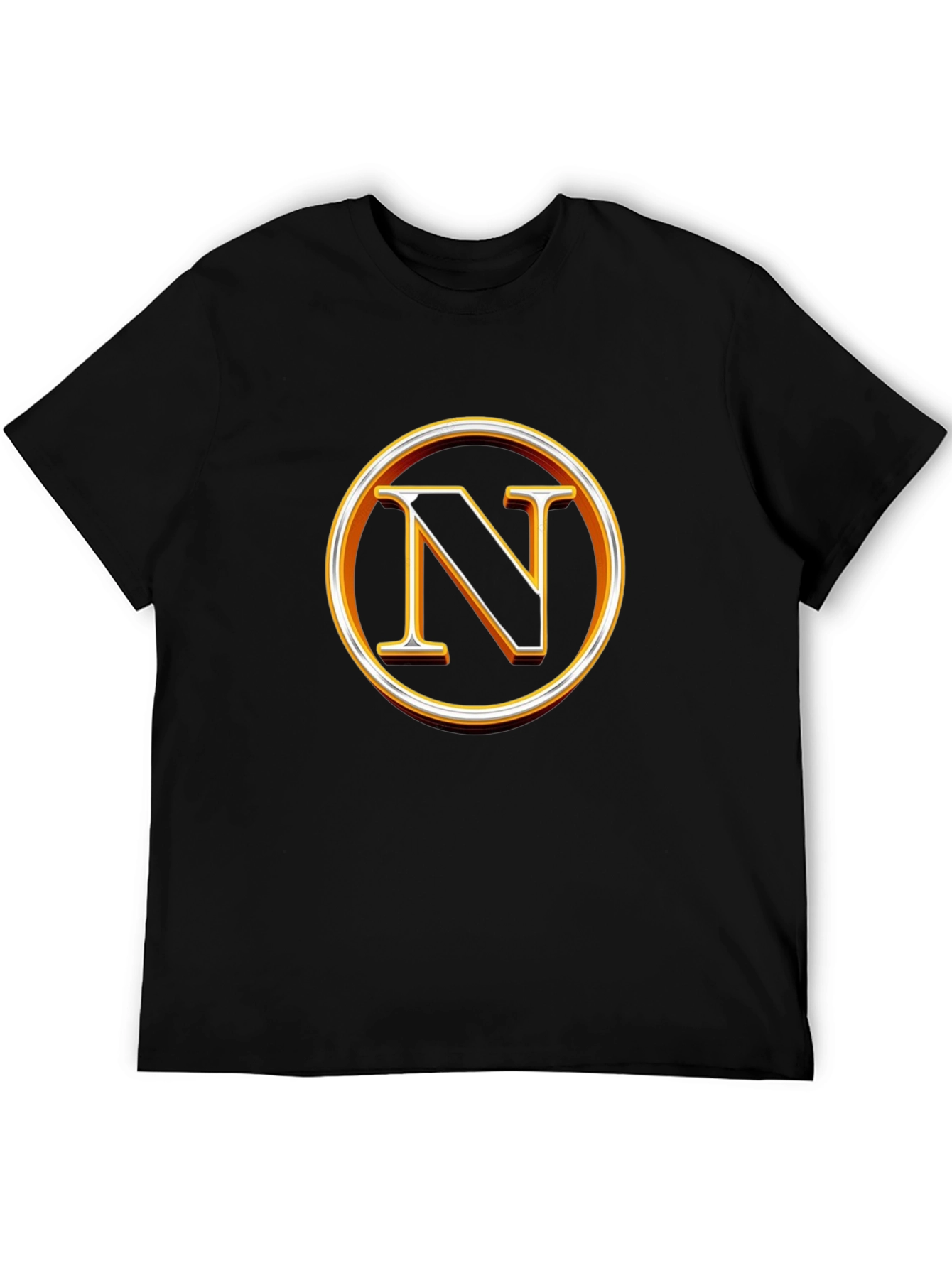 Letter N Graphic Tee - Black