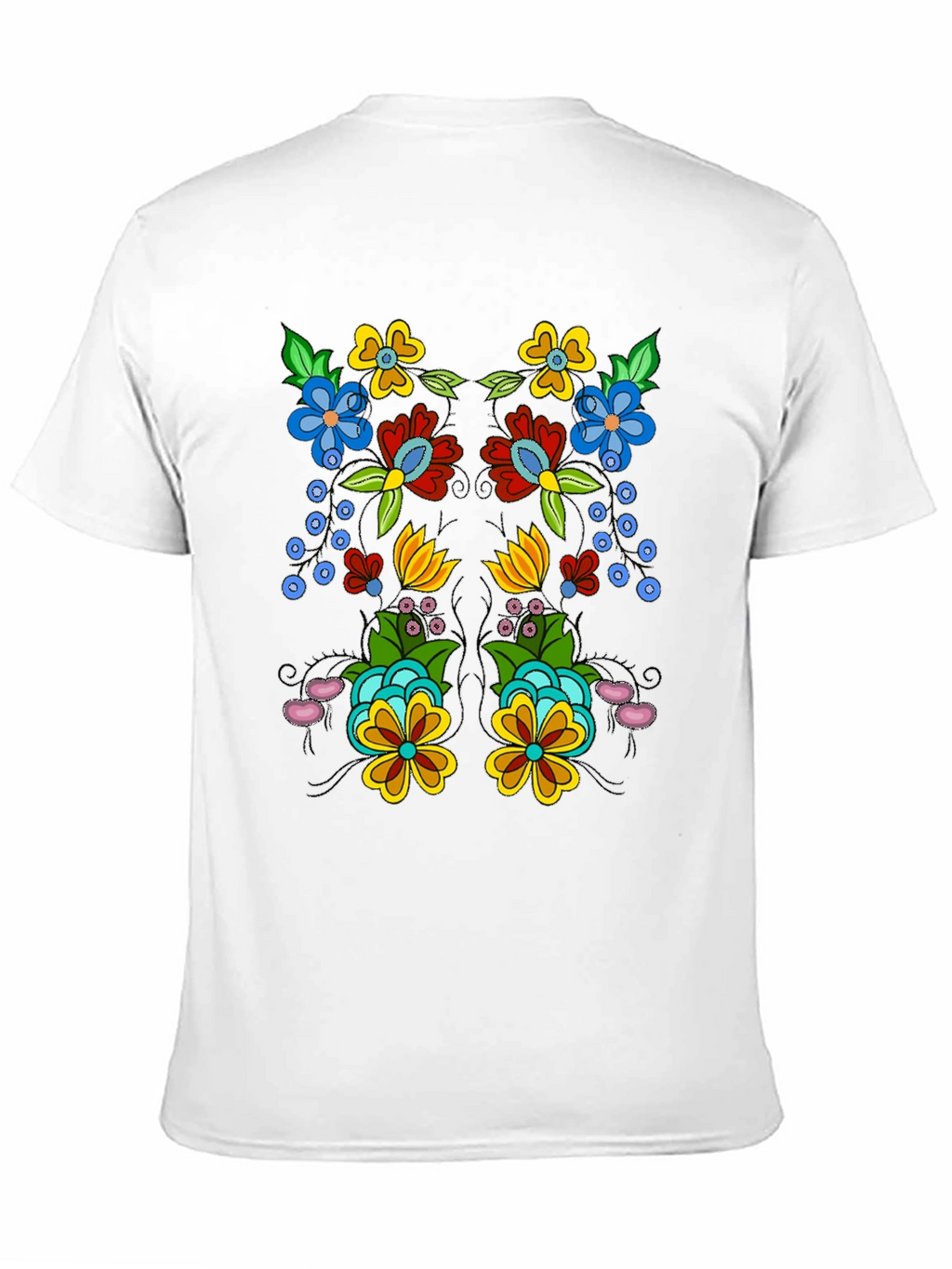 Floral Design Black T-Shirt