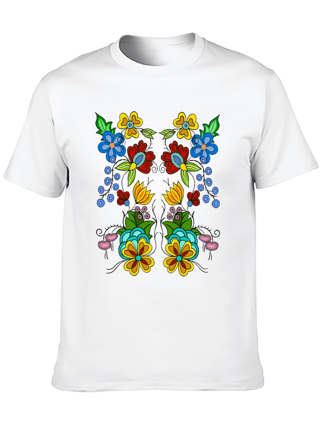 Floral Design Black T-Shirt