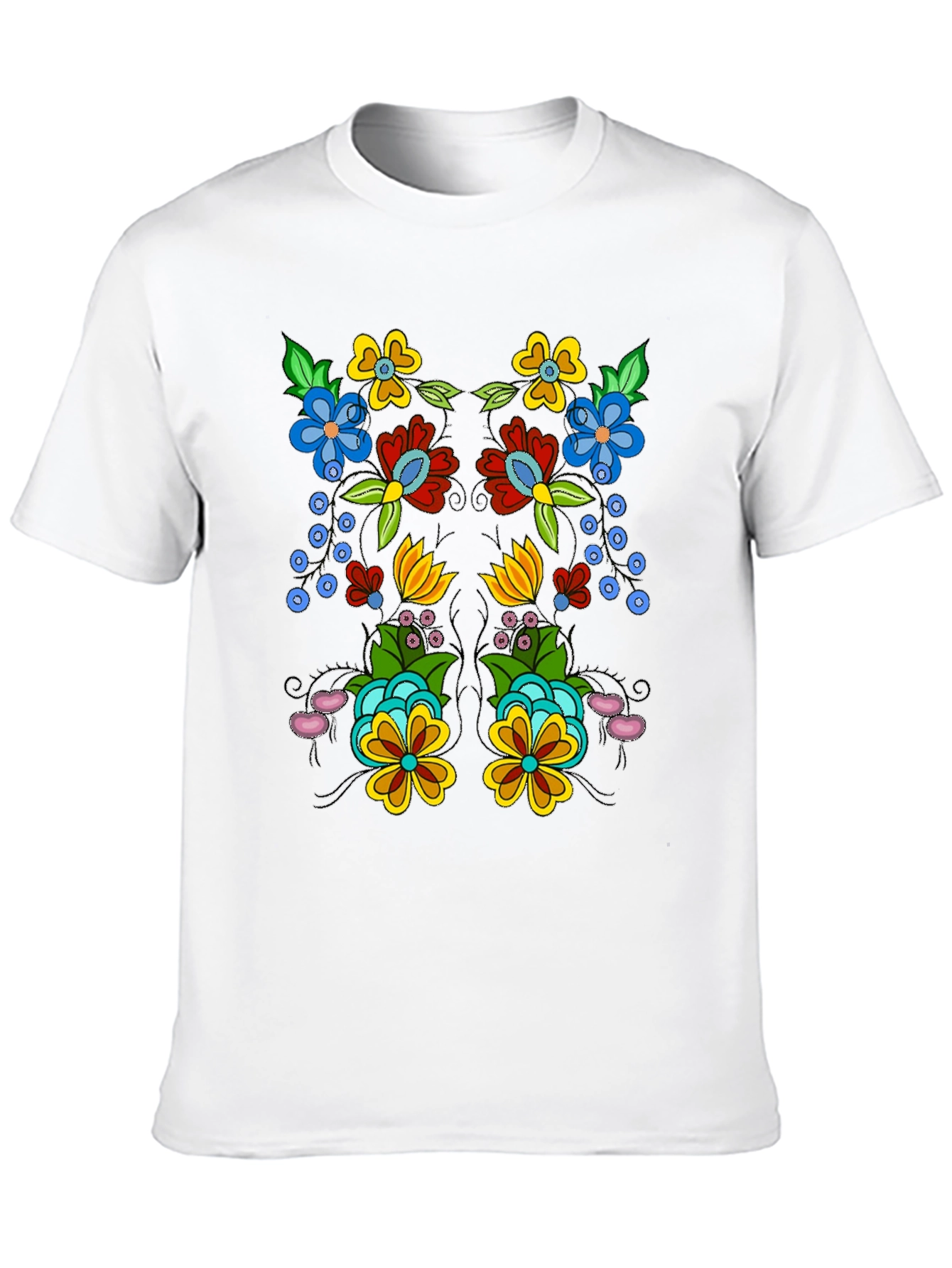 Floral Design Black T-Shirt