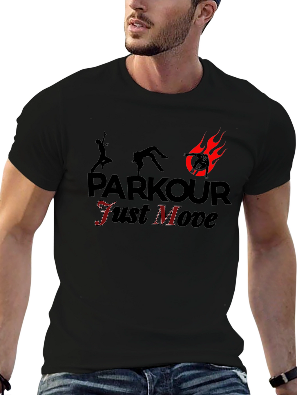 Parkour Just Move Black T-Shirt