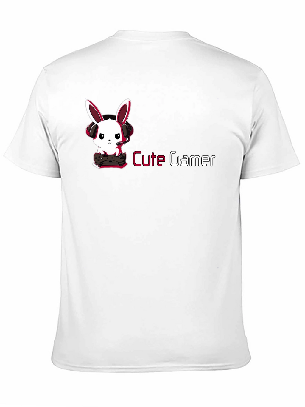 Cute Gamer Bunny T-Shirt - Black Cotton Tee