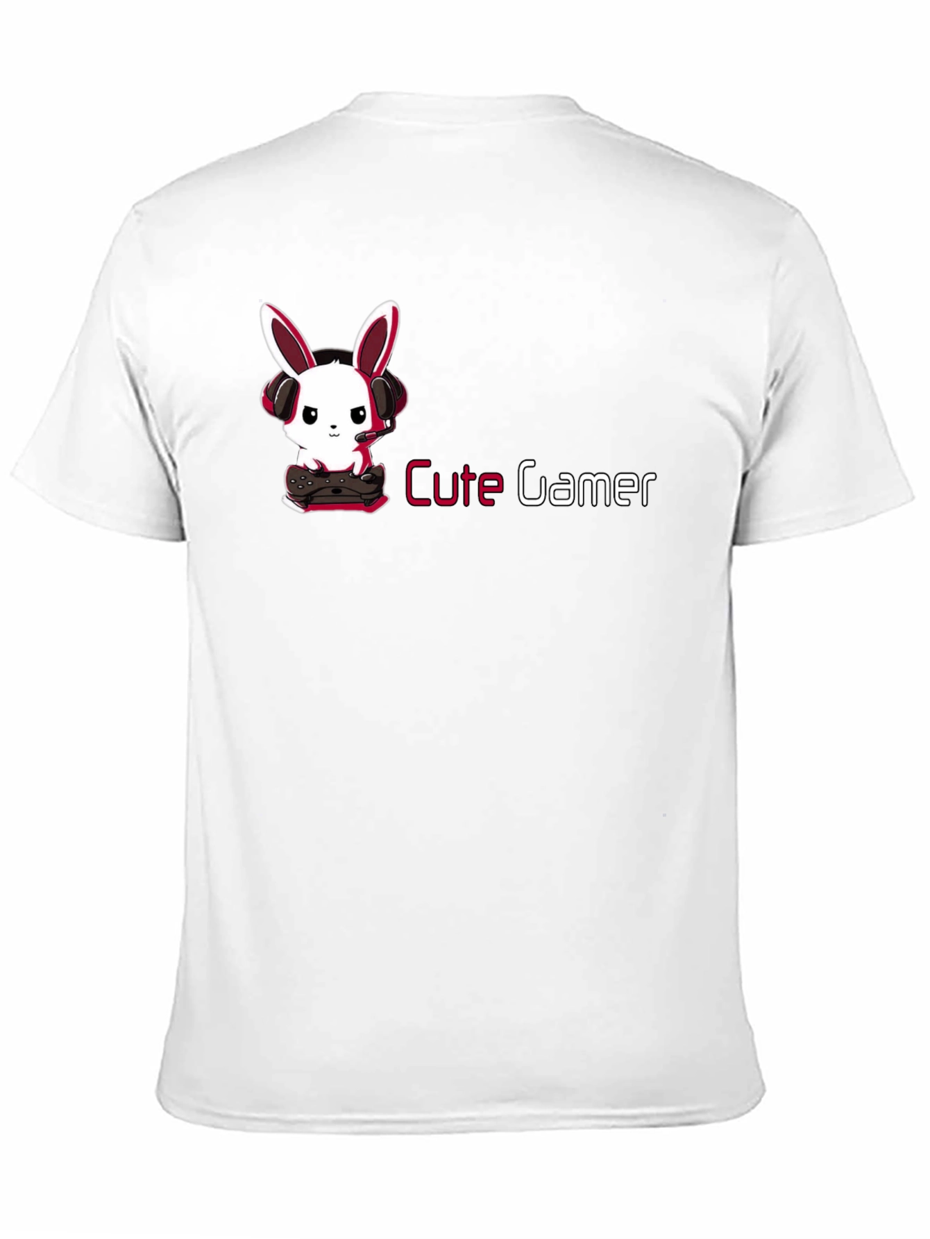 Cute Gamer Bunny T-Shirt - Black Cotton Tee