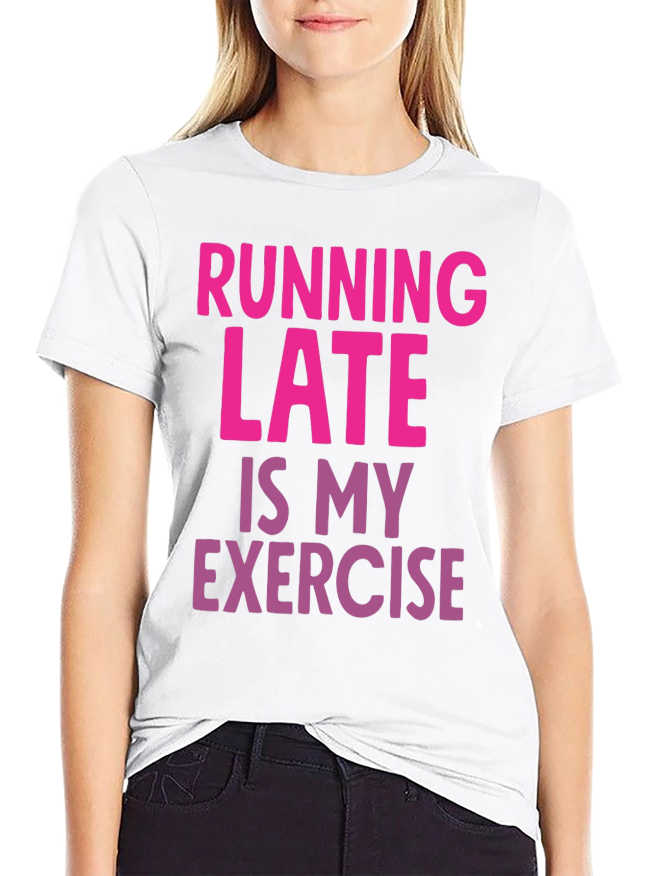 Funny Running Late Exercise Graphic T-Shirt