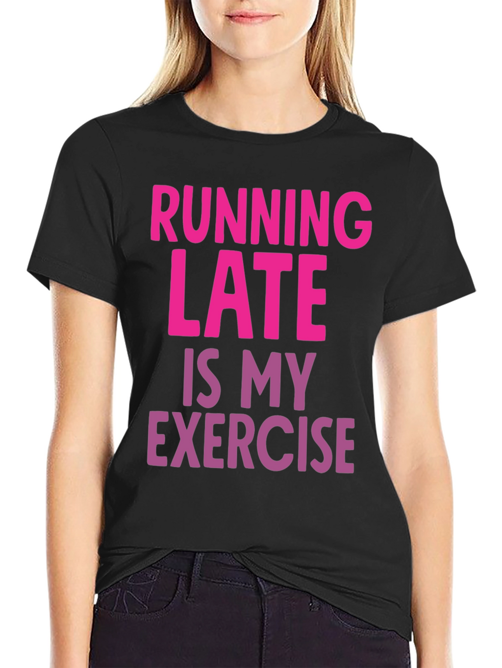 Funny Running Late Exercise Graphic T-Shirt