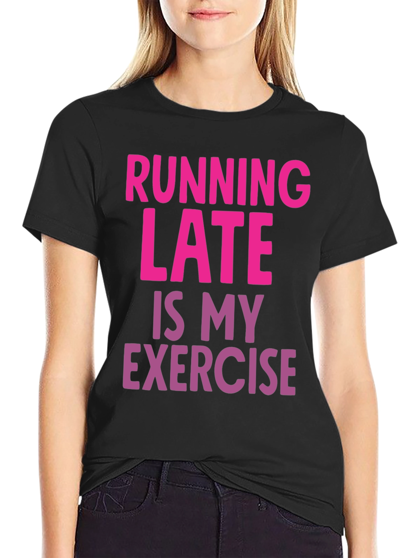 Funny Running Late Exercise Graphic T-Shirt