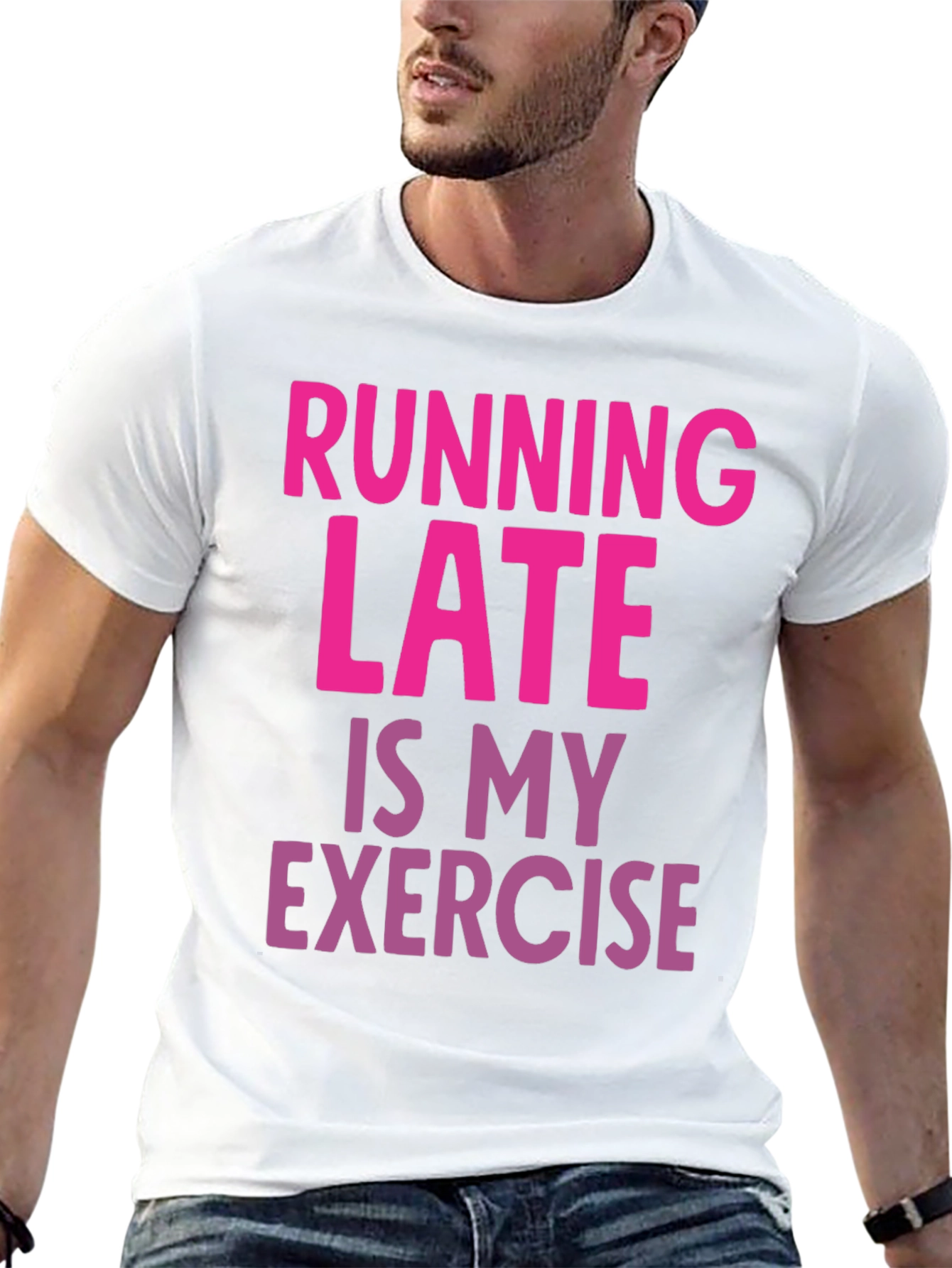 Funny Running Late Exercise Graphic T-Shirt