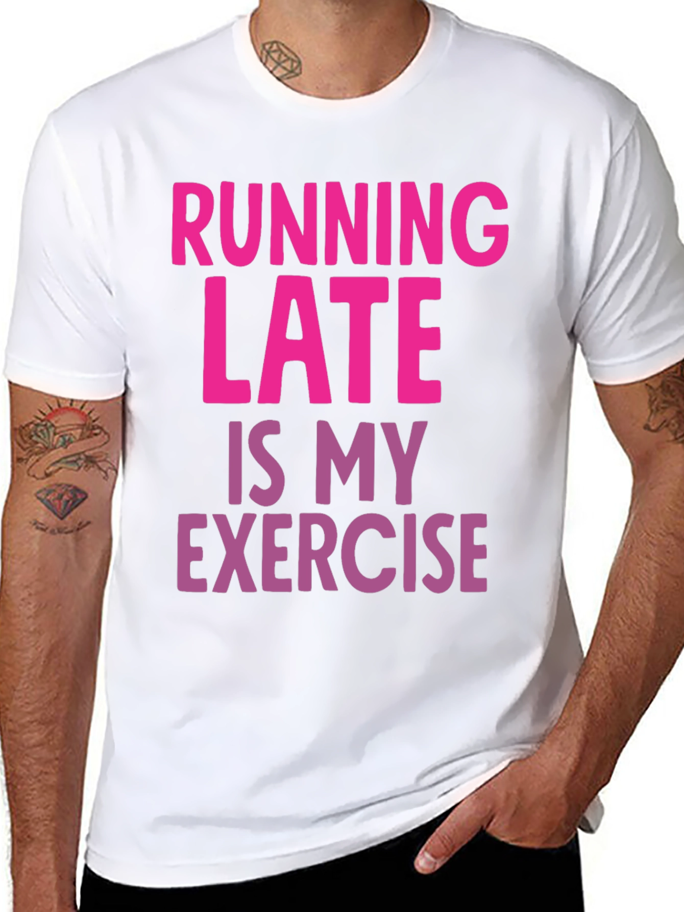 Funny Running Late Exercise Graphic T-Shirt