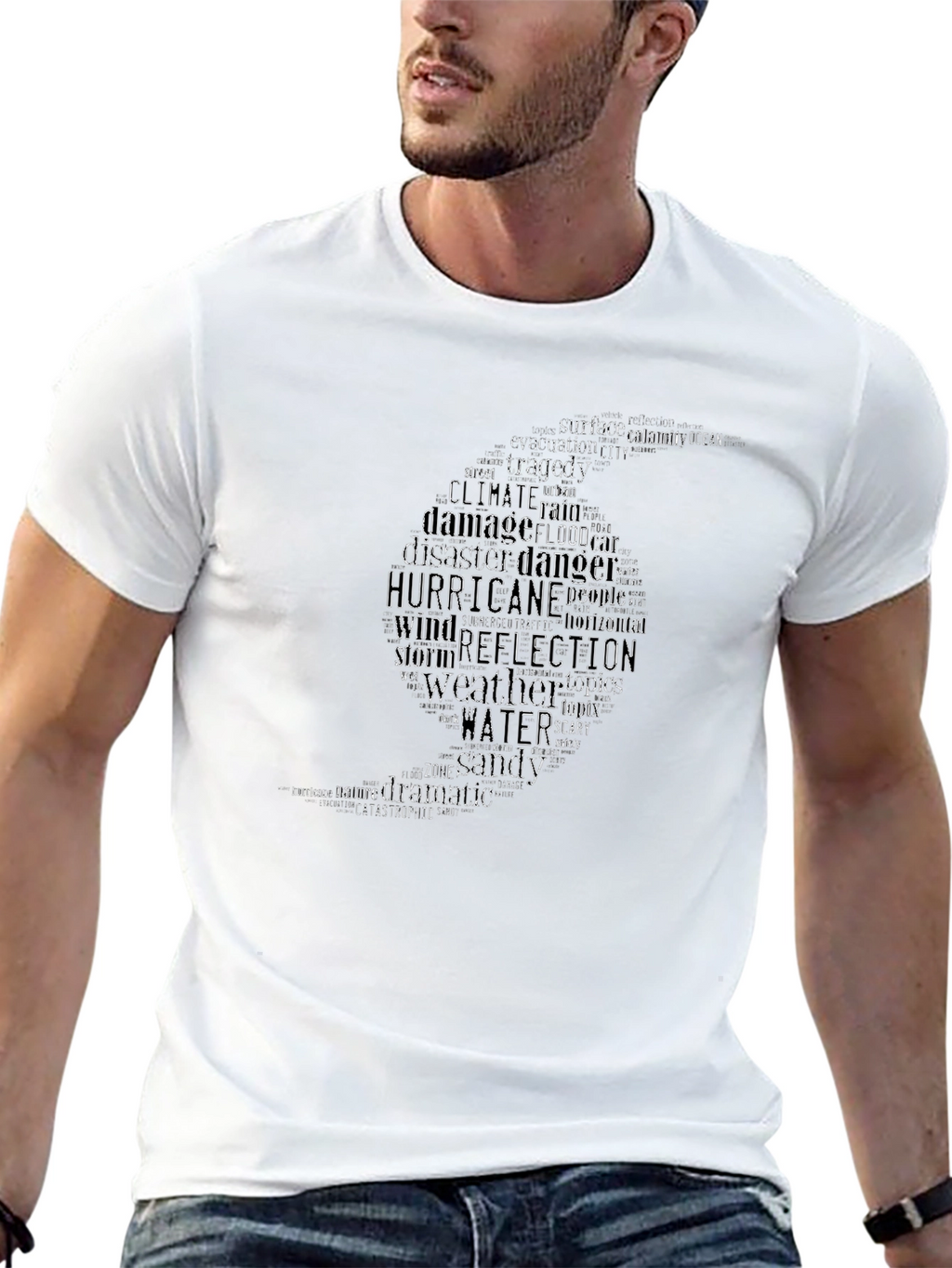 Hurricane Word Cloud Graphic T-Shirt