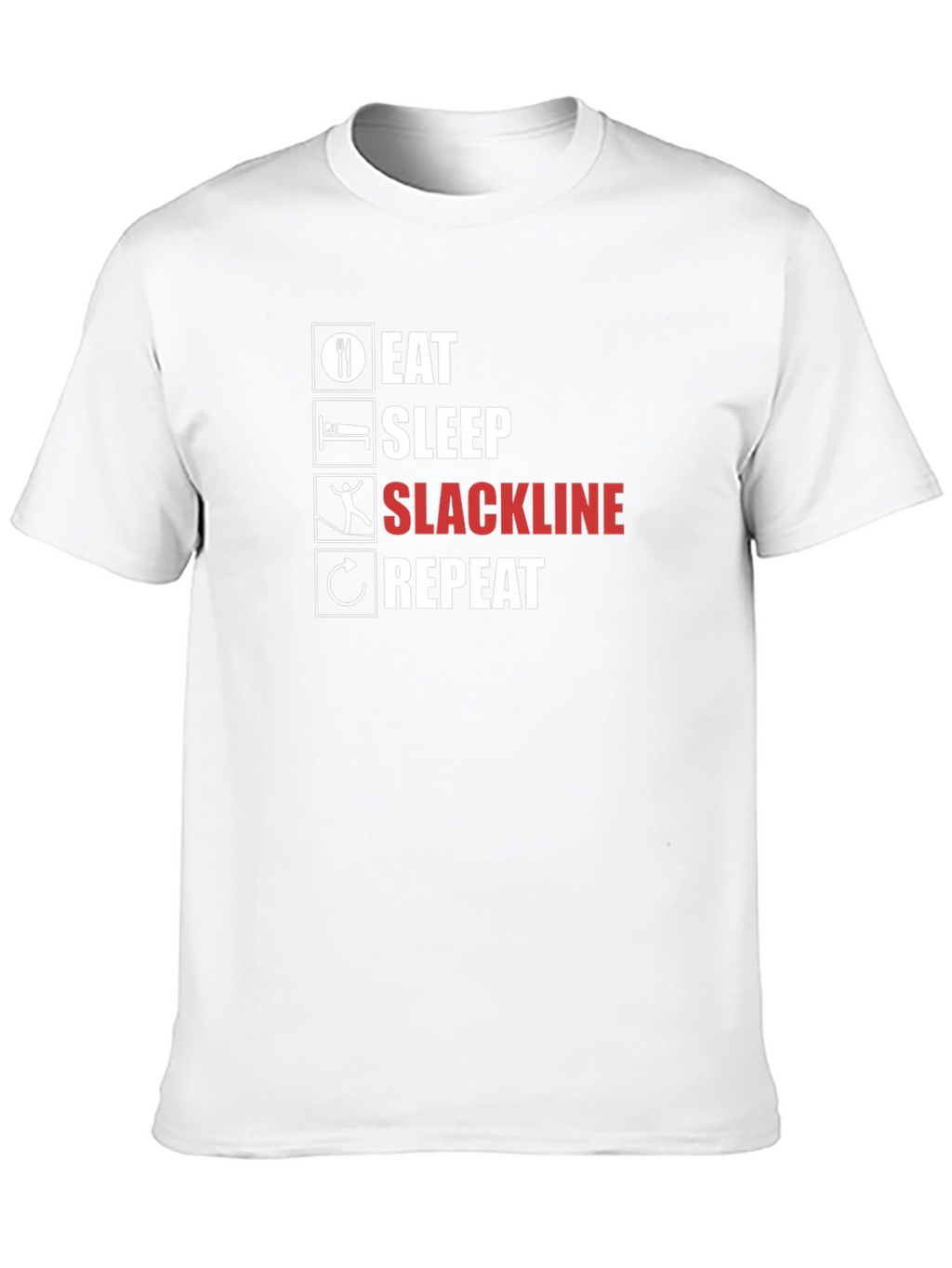 Eat Sleep Slackline Repeat Black T-Shirt
