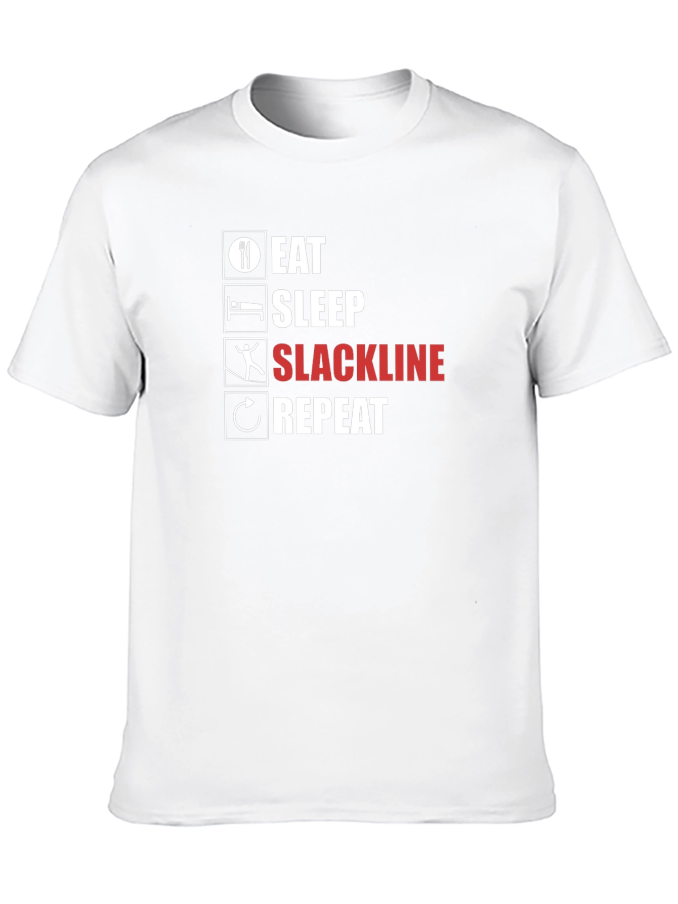 Eat Sleep Slackline Repeat Black T-Shirt