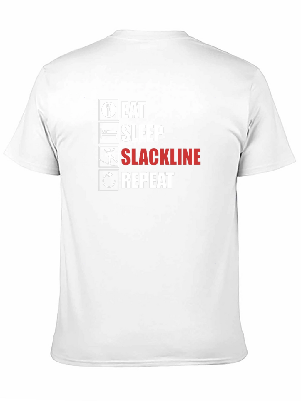 Eat Sleep Slackline Repeat Black T-Shirt
