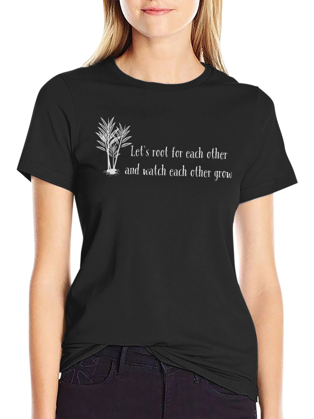 Inspirational Root for Each Other Black T-Shirt