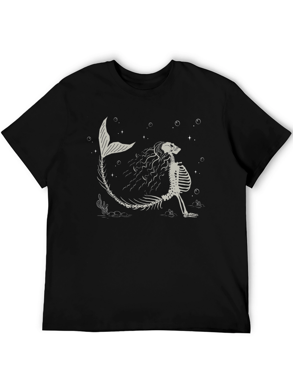 Skeleton Mermaid T-Shirt - Dark Humor Graphic Tee