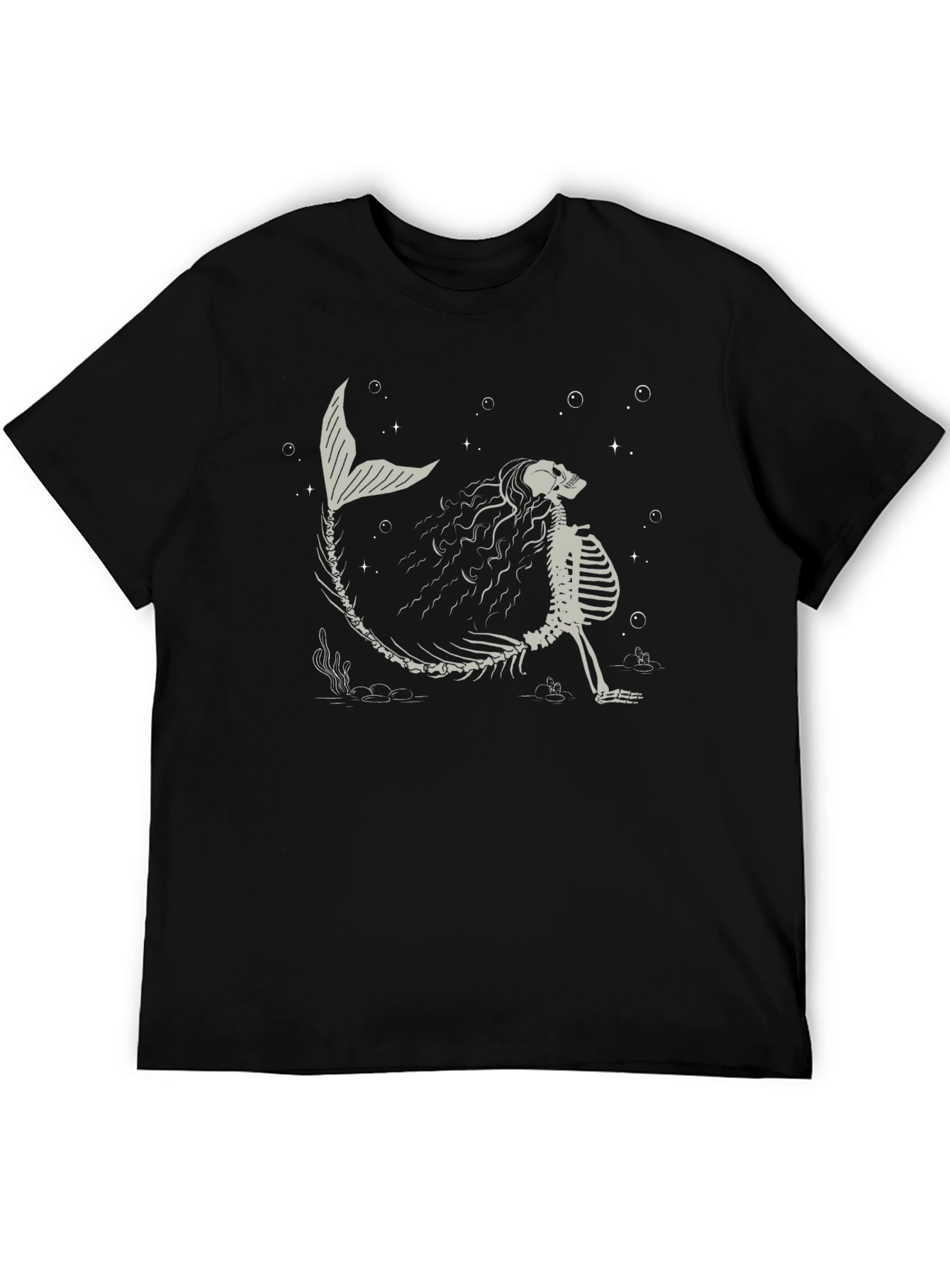 Skeleton Mermaid T-Shirt - Dark Humor Graphic Tee