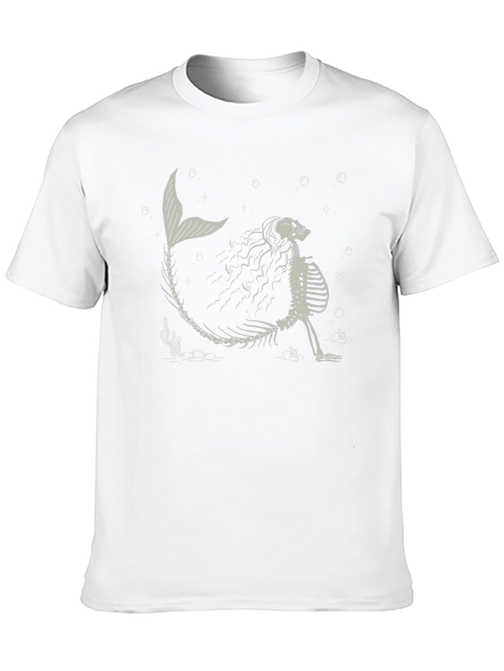 Skeleton Mermaid T-Shirt - Dark Humor Graphic Tee