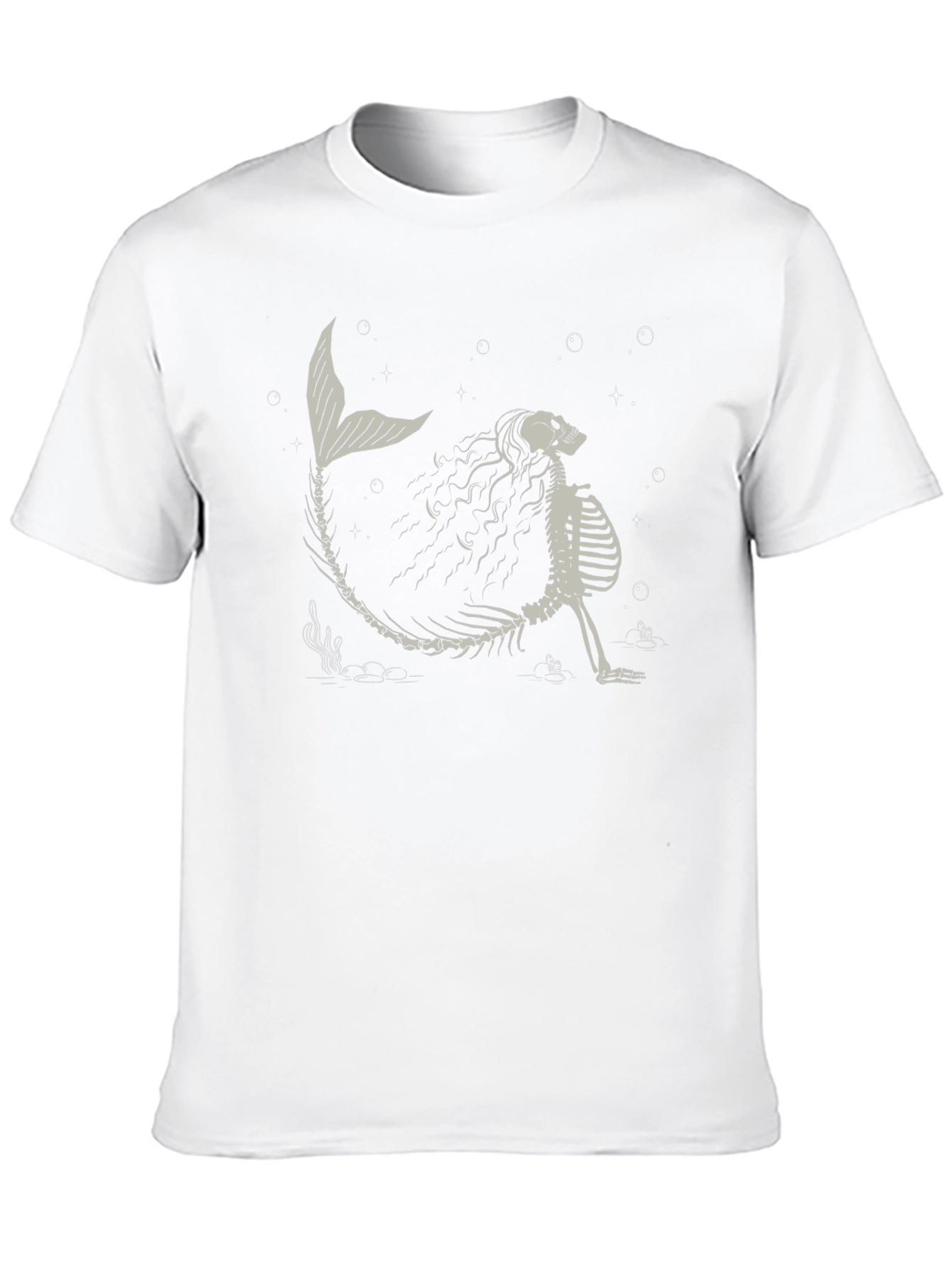 Skeleton Mermaid T-Shirt - Dark Humor Graphic Tee