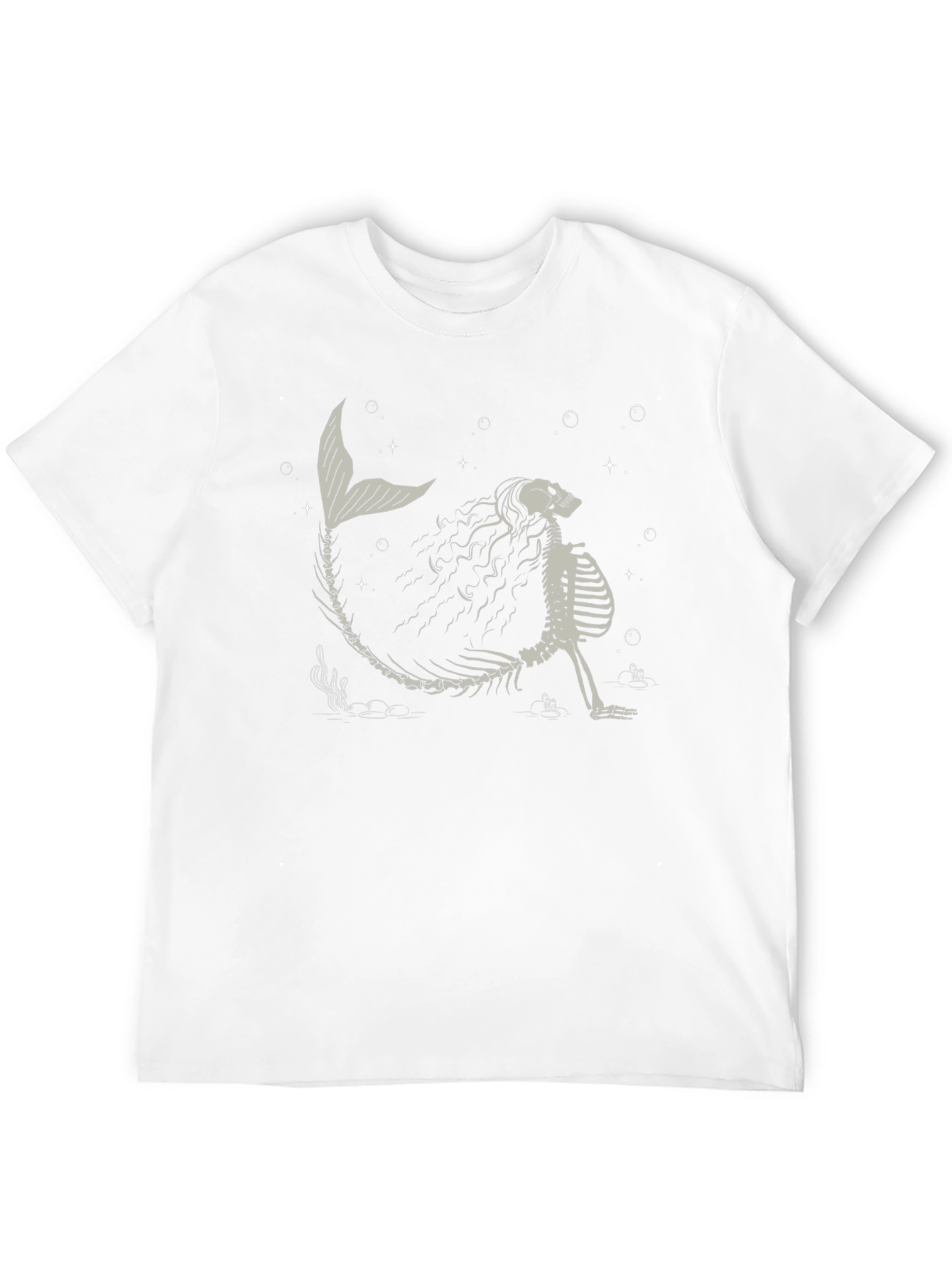 Skeleton Mermaid T-Shirt - Dark Humor Graphic Tee