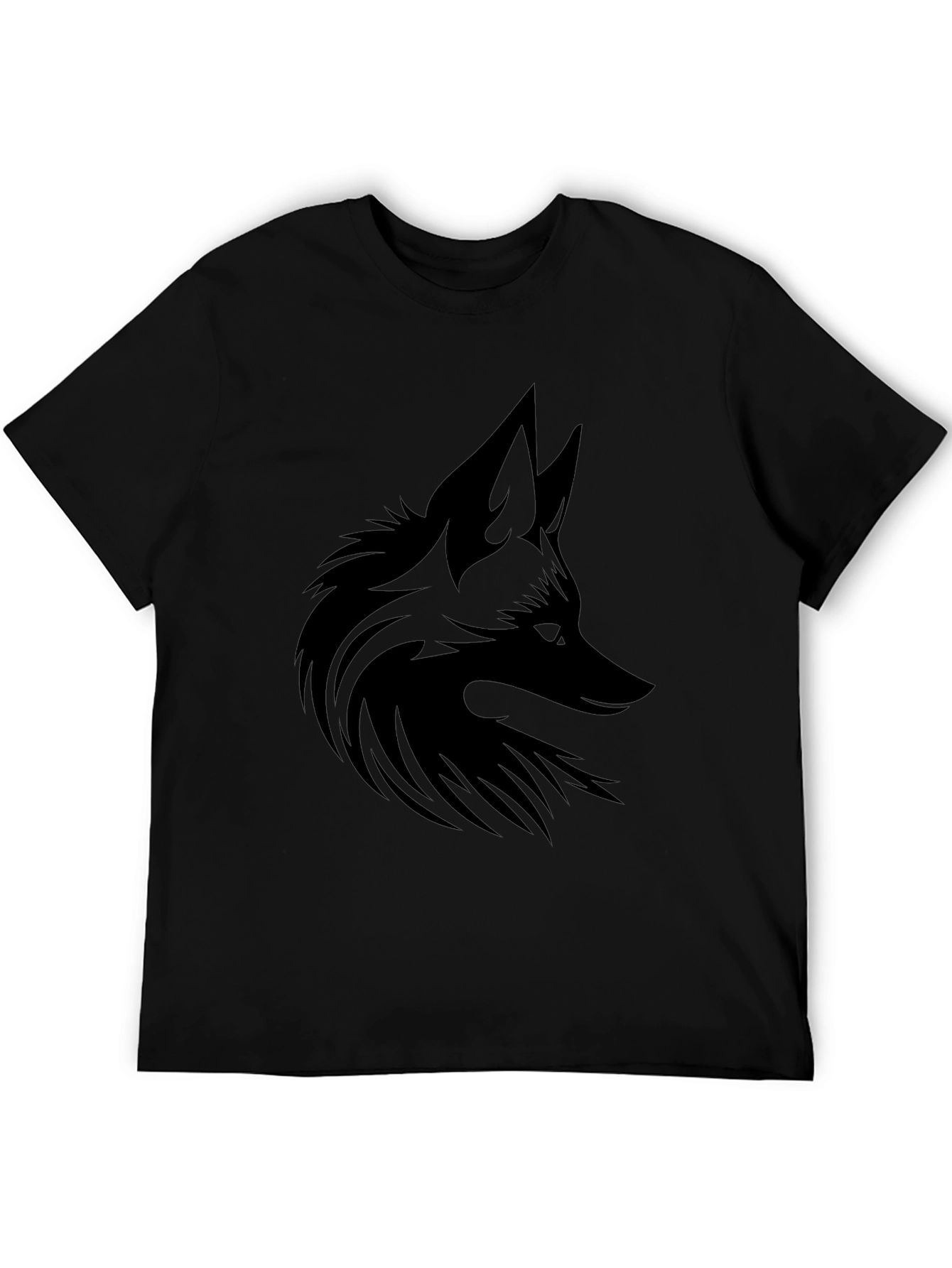 Mens Black T-Shirt with Fox Graphic