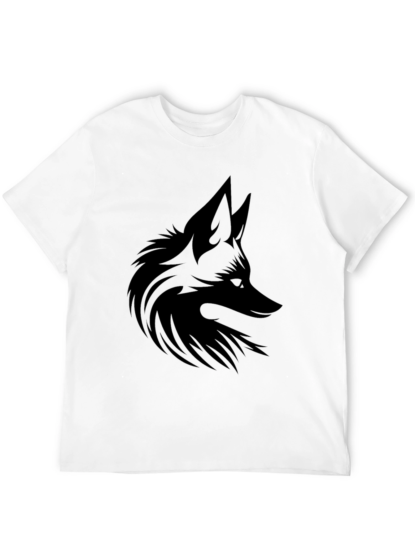 Mens Black T-Shirt with Fox Graphic