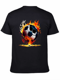 Fiery Soccer Ball Graphic Tee