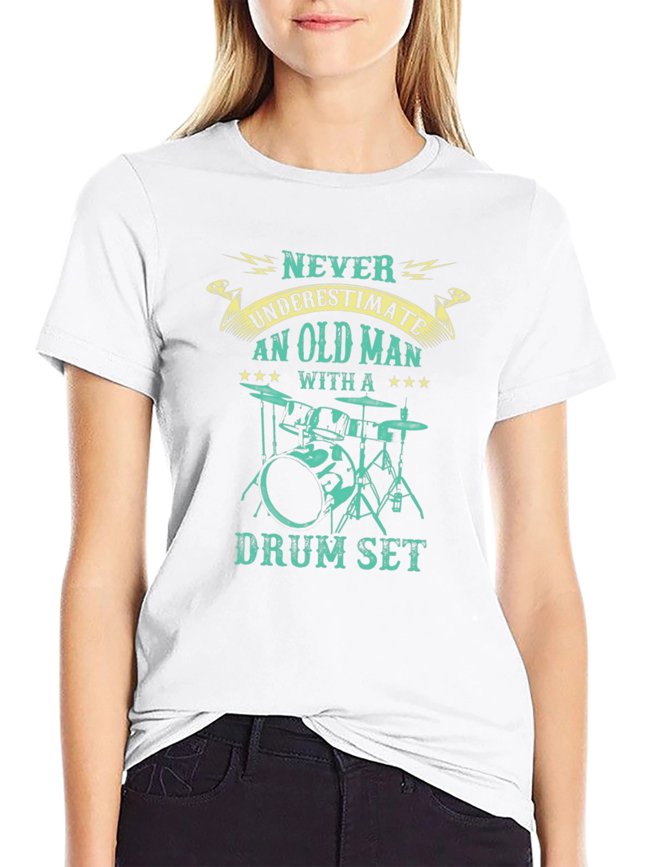 Never Underestimate Old Man Drum Set T-Shirt