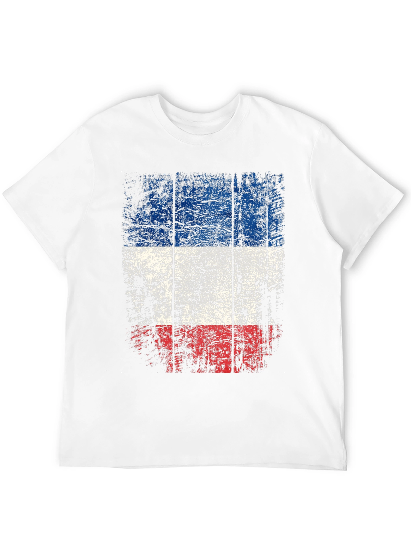 Distressed Flag Graphic Tee - Mens Casual Black T-Shirt