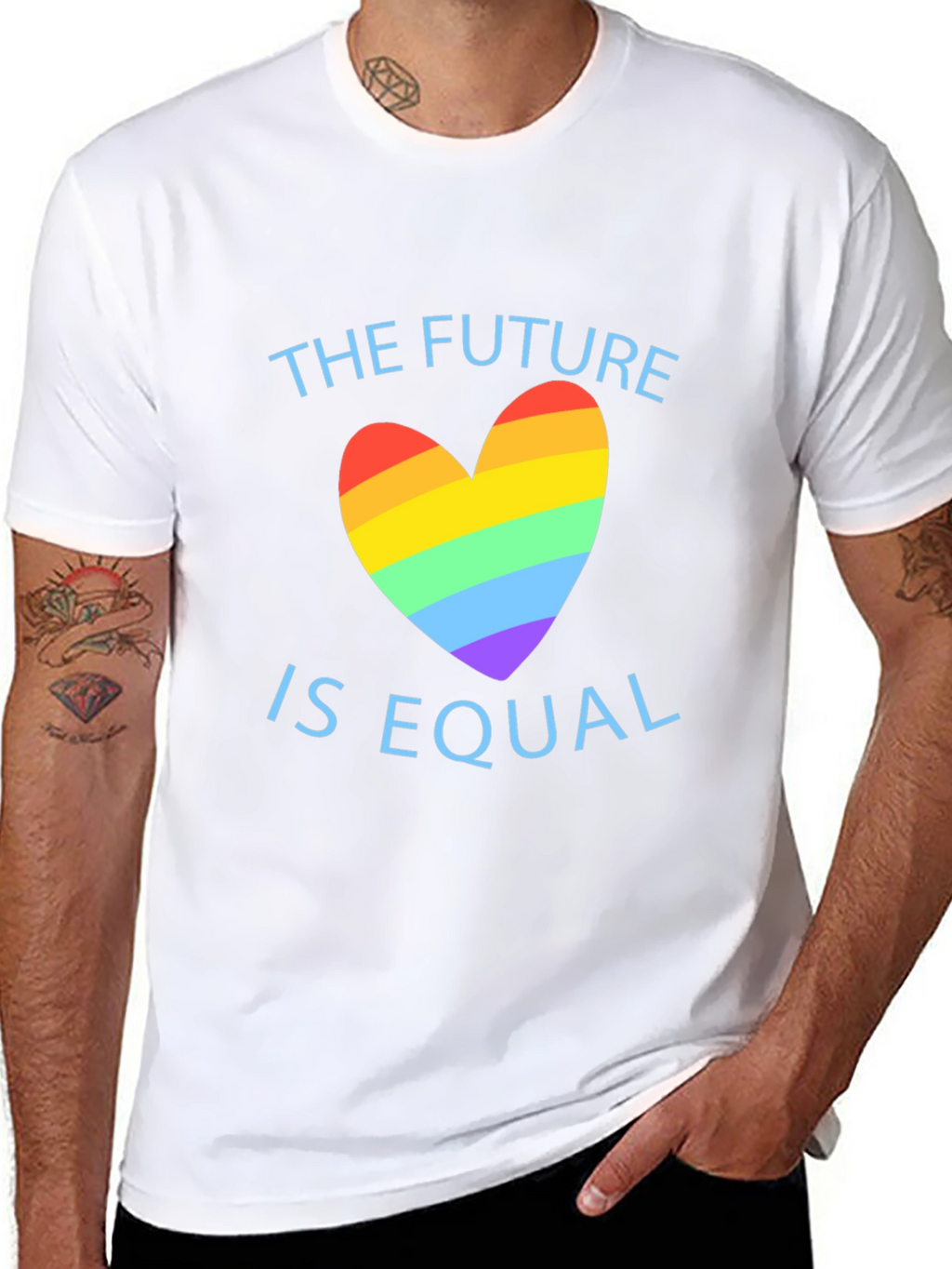 Equality Future LGBTQ+ Pride Rainbow Heart T-Shirt