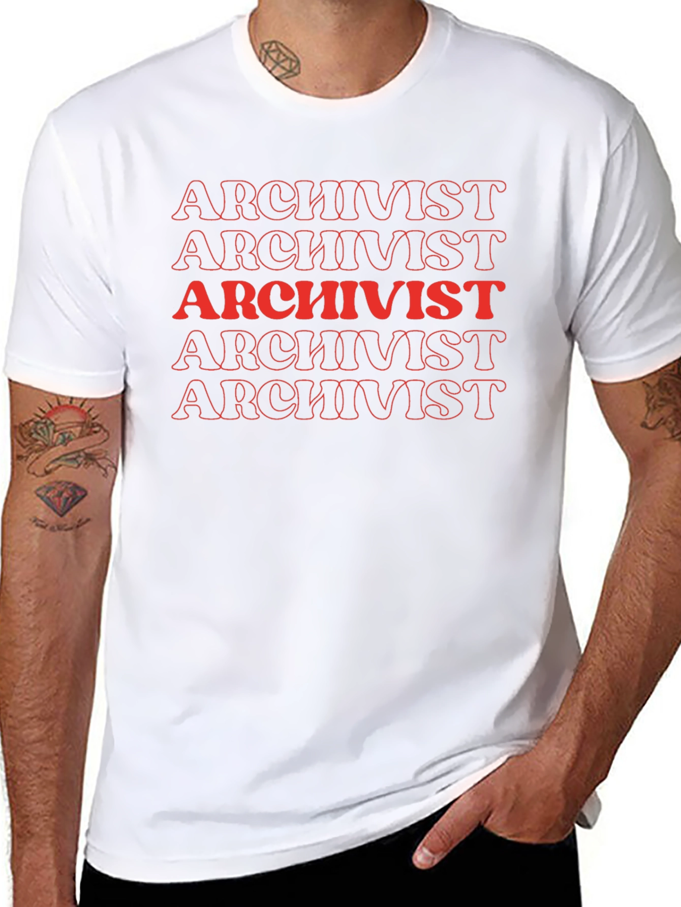 Archivist Retro Graphic Tee - Black Crew Neck
