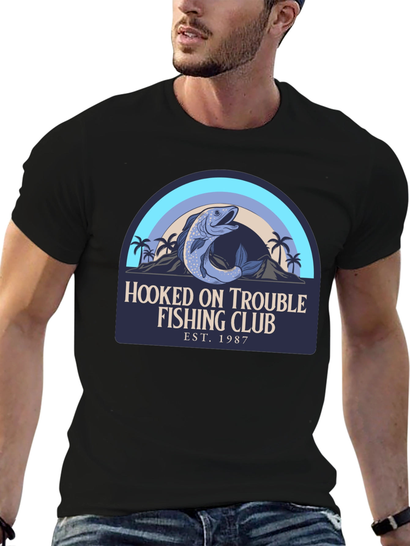 Hooked on Trouble Fishing Club T-Shirt