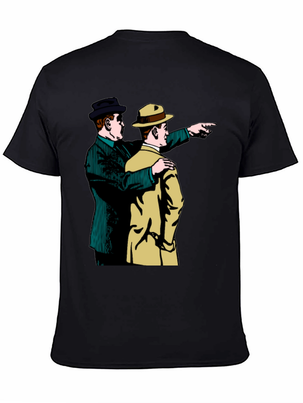 Retro Detective Graphic Tee - Pointing Duo